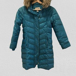 Girls Fashion Down Coat Faux Fur - Lands End